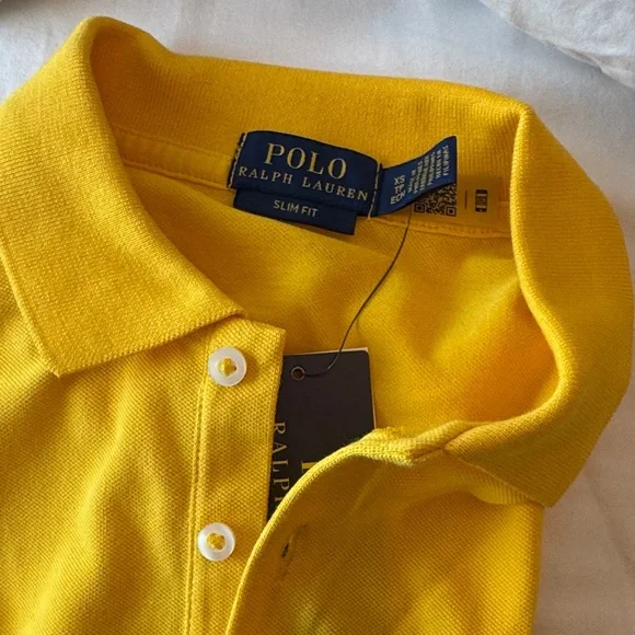Ralph Lauren Slim Fit Yellow Polo Shirt - With Tags - Picture 3 of 6